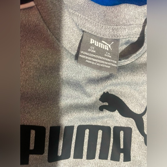 🐆 Baby Boys 0-3M Puma Color Block Graphic Tee and Shorts - black 🐆 - Picture 2 of 3